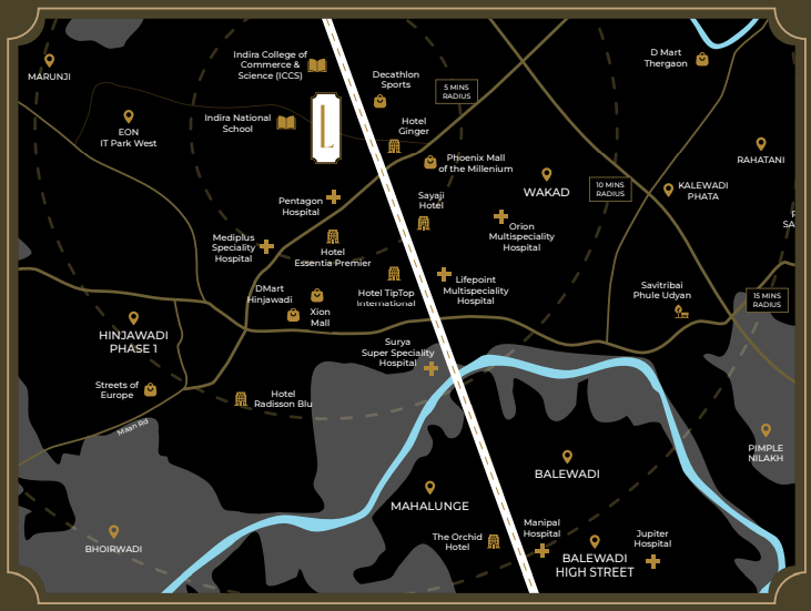 Saheel Wakad near Shani Mandir - Luxury Apartments in Wakad Pune with Excellent Connectivity to Hinjewadi IT Park, Baner, Balewadi High Street and Mumbai-Bangalore Highway